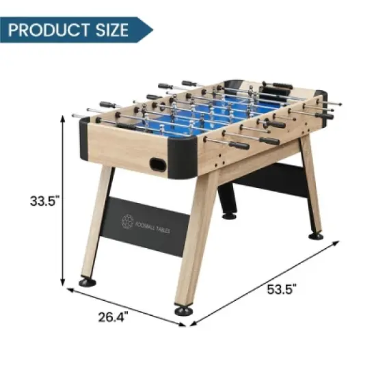 54 Inch Foosball Table, Soccer Table Game for Kids and Adults, Arcade Table Soccer for Home, Indoor Game Room Sport, Easy Assembly image {6}