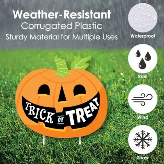 Big Dot of Happiness Jack-O'-Lantern Halloween - Black Cat Ghost Skull & Witch Hat Lawn Decor - Outdoor Kids Halloween Party Yard Decorations - 10 Pc image {4}