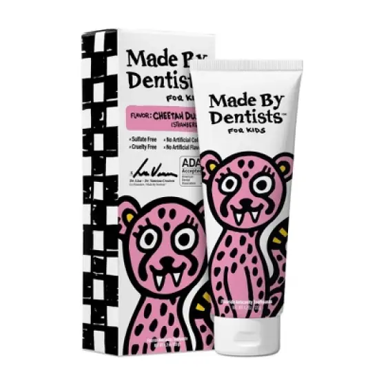 Made By Dentists Kids Cheetah Fluoride Anticavity Toothpaste -Strawberry - 4.2 oz image {5}