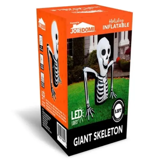 Joyfy 5.5 FT Halloween Inflatables Outdoor Decorations, Inflatable Skeleton Ground Breaker with LEDs for Halloween Party Yard Garden Lawn Decorations image {8}