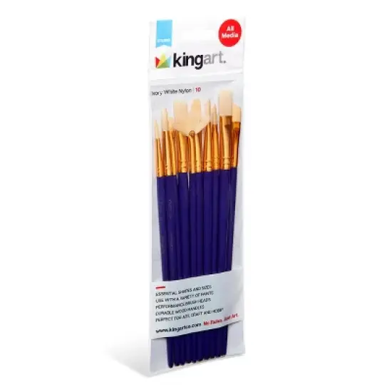 KINGART Bristle Brush Set 10 pc image {1}