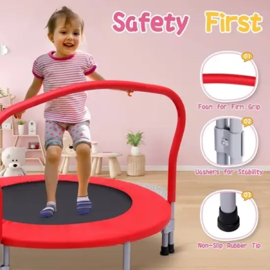 SUGIFT 36in Kids Trampoline with Handle, Indoor Mini Rebounder Trampoline, Safe, Durable, 150 lbs Weight Capacity &ndash; Perfect Gift for Kids image {5}