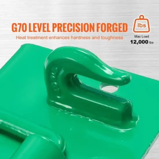 VEVOR 5/16" Tractor Bucket Hook with Tie Down Ring, Grade 70 Forged Steel 2 Pack Bolt-On Grab Hook with Back Plate, Green image {2}