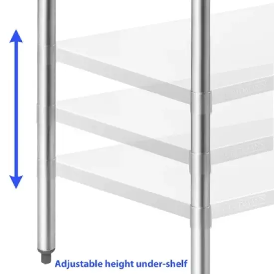 GRIDMANN Stainless Steel Tables with Backsplash and Undershelf, NSF Commercial Kitchen Work & Prep Tables for Restaurant and Home image {6}