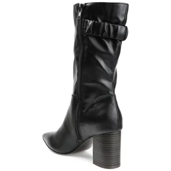 Journee Collection Womens Wilo Tru Comfort Foam Wide Calf Stacked Heel Mid Calf Boots image {6}