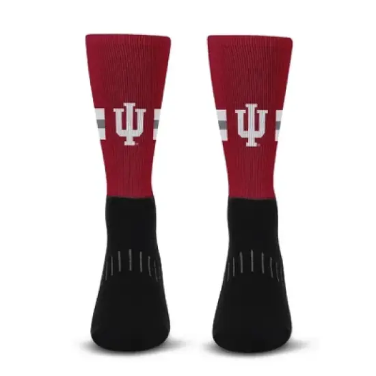 NCAA Indiana Hoosiers Streak Team Color Crew Socks - L image {1}