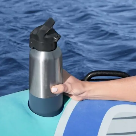 Bestway Hydro-Force Comfort Plush Rapid Rider Single Inflatable River Tube Water Float with Built-in Backrest, Handles, and Cupholders, Blue image {3}