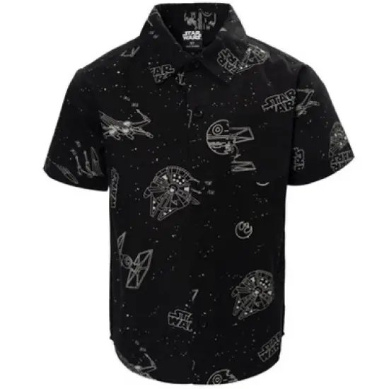 Star Wars Millennium Falcon TIE Fighter X-Wing Button Down Dress Shirt Toddler image {7}