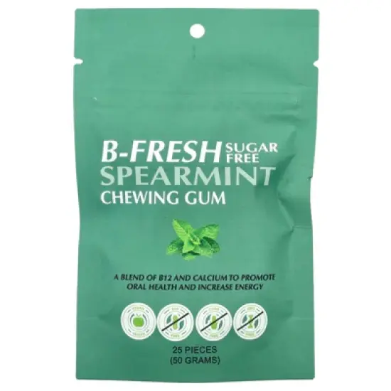 B-Fresh Chewing Gum, Sugar Free, Spearmint, 25 Pieces (50 g) image {2}