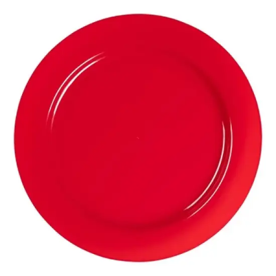 Smarty Had A Party 7.5" Solid Red Holiday Plastic Salad Plates - 120 pcs image {1}