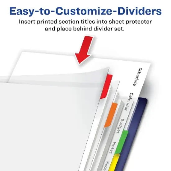 Avery Durable View 3 Ring Binder with 3 Inch Rings, 8 Tab Durable Plastic Binder Dividers, Office Supplies Set (01680) image {4}