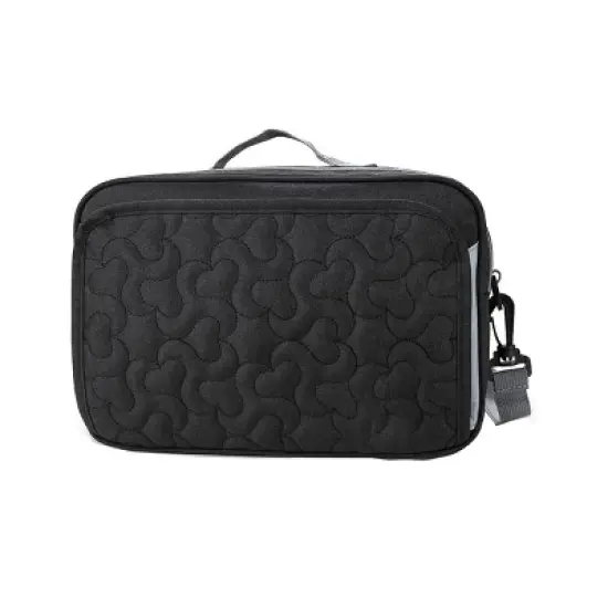 Itopfox Baby Diaper Bag with Multiple Pockets for Diapers, Wipes & Toys, Hand Strap, Fits in Backpack or Stroller (Black Flower) image {7}