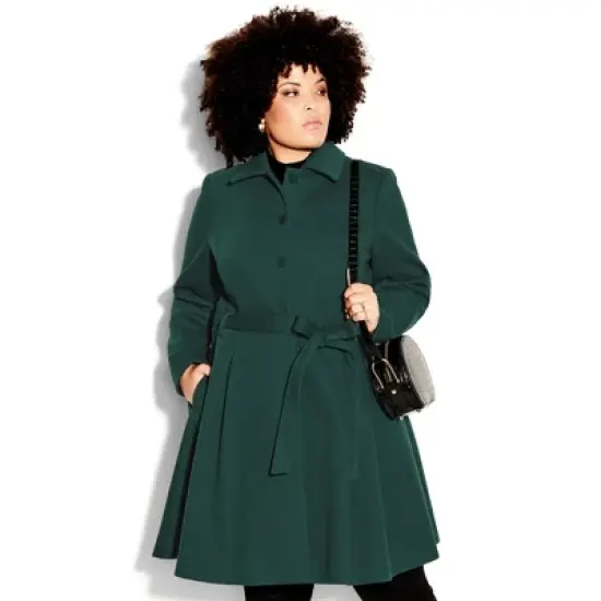 Women's Plus Size Blushing Belle Coat - jade | CITY CHIC image {3}