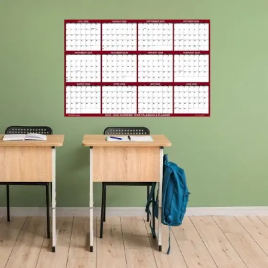 SwiftGlimpse 24"x36" 2025 Wall Calendar Maroon image {3}