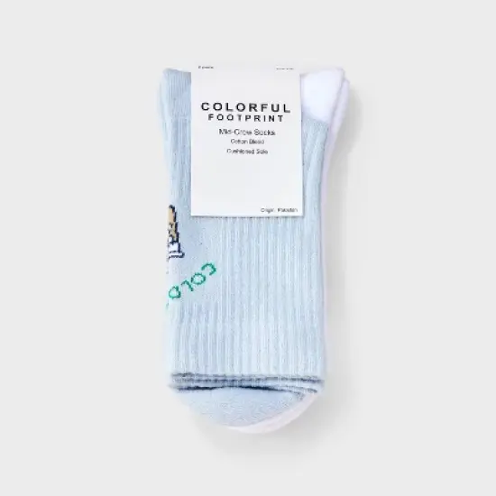 Women's Icon Cushioned Ribbed 2pk Mid Crew Socks - 4-10 image {1}