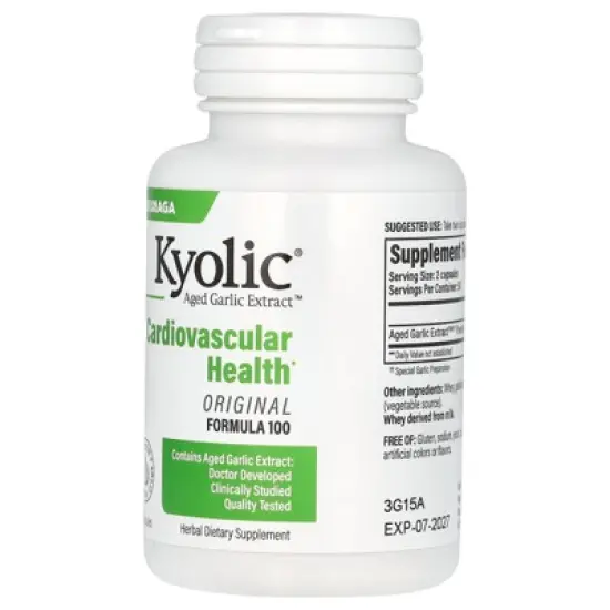 Kyolic Aged Garlic Extract, Cardiovascular, Original Formula 100, 100 Capsules (300 mg per Capsule) image {2}