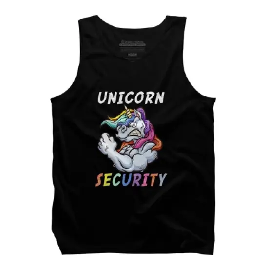 Men's Design By Humans Halloween Dad Mom Daughter Adult Costume - Unicorn Security By MINHMINH Tank Top image {4}