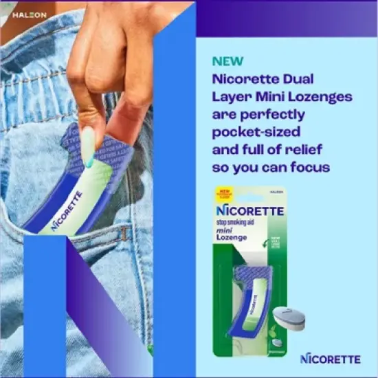 Nicorette 2mg Mini Lozenge Stop Smoking Aid - Mint image {3}