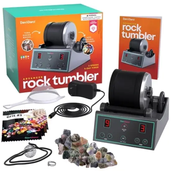 Dan&Darci Advanced Professional Rock Tumbler Kit &ndash; with Digital 9-Day Polishing Timer STEM Gift for Kids All Ages, Geology Toy image {2}
