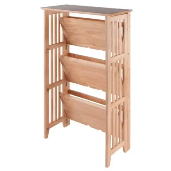 42" 4 Tier Foldable Bookshelf Natural - Winsome image {1}