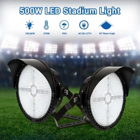 500W LED Stadium Light, 10KV   Super Efficiency 72000 Lumens LED Arena Lights (1500-2000W Metal Halide Eq) 5000K IP65 Waterproof image {4}