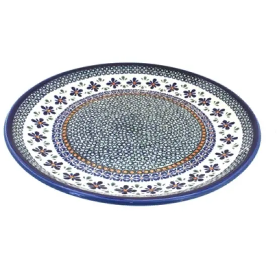 Blue Rose Polish Pottery 1378 Zaklady Large Round Serving Platter image {5}