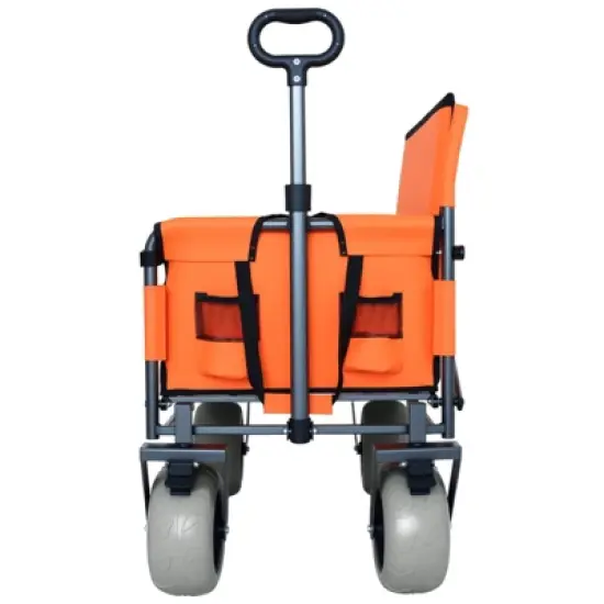 YONWAY 3-in-1 Folding Wagon with Bench Seat, 500lbs Heavy Duty Capacity & 9x4 All-Terrain Beach Tires - Perfect for Camping, Beach,Parks image {6}