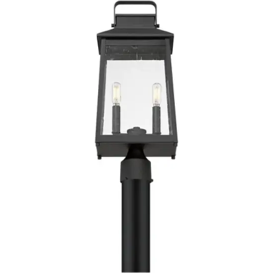 John Timberland Jubliee 20 1/4" High Modern Outdoor Post Light Fixture Pole Porch House Exterior 2-Light Weatherproof Black Metal Clear Glass Shade image {5}