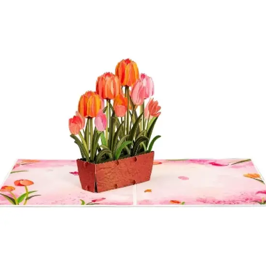 Frndly by Paper Love 3D Tulip Plant Pop Up Card, For All Occasion - Handcrafted 100% Recycled and Eco-Friendly, 8" x 6" Cover image {3}