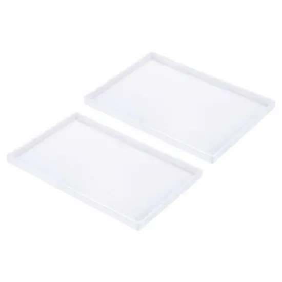 Unique Bargains Rectangular Plastic Reusable Fast Food Serving Tray 2 Pcs image {5}