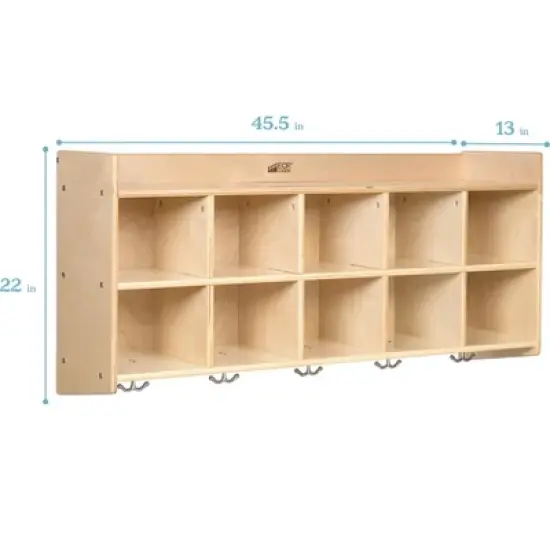 ECR4Kids 10-Section Hanging Coat Locker with Shelf image {1}