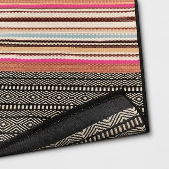 5' x 7' Outdoor Rug Multi Stripe Global Pink - Opalhouse&trade; image {2}