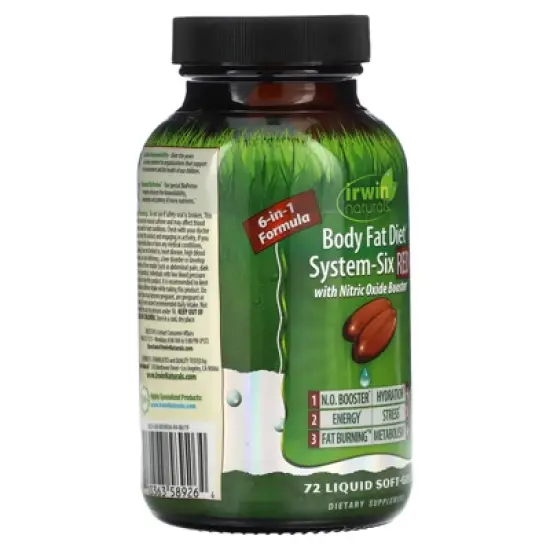 Irwin Naturals Body Fat Diet, System-Six Red, 72 Liquid Soft-Gels image {3}