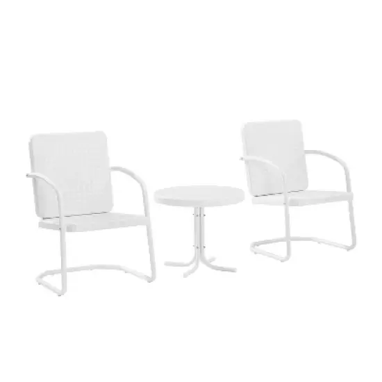 Bates 3pc Outdoor Chair Set - White - Crosley image {5}