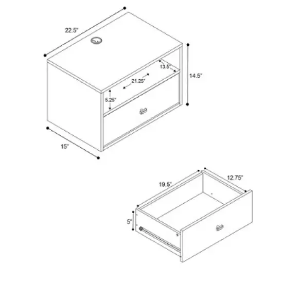 Hanging Dresser and Nightstand Set White - Prepac image {8}