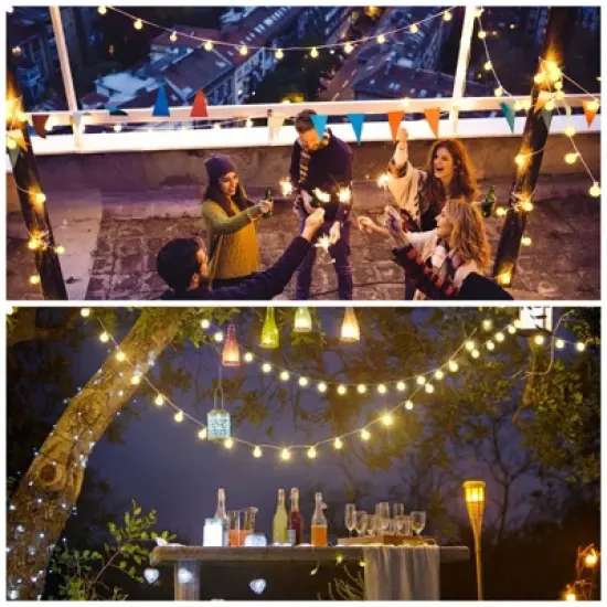 Itopfox 100 LED Connectable Globe String Lights Indoor Bedroom, Warm White Christmas Fairy Lights with Remote, 8 Modes Hanging for Room Classroom image {8}