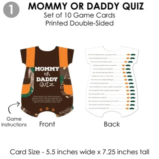 Big Dot of Happiness Gone Hunting - 4 Deer Hunting Camo Baby Shower Games - 10 Cards Each - Gamerific Bundle image {3}