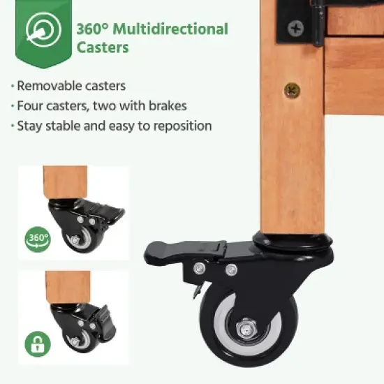 Yaheetech Outdoor Garden Potting Bench Table with Cabinet image {6}