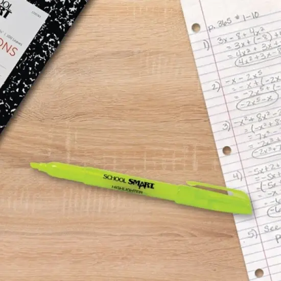School Smart Pen Style Highlighters, Chisel Tip, Yellow, Pack of 20 image {2}