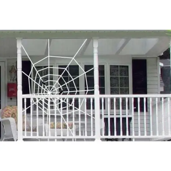 Northlight Spooky Spider Web Hanging Halloween Decoration - 80" - White image {1}