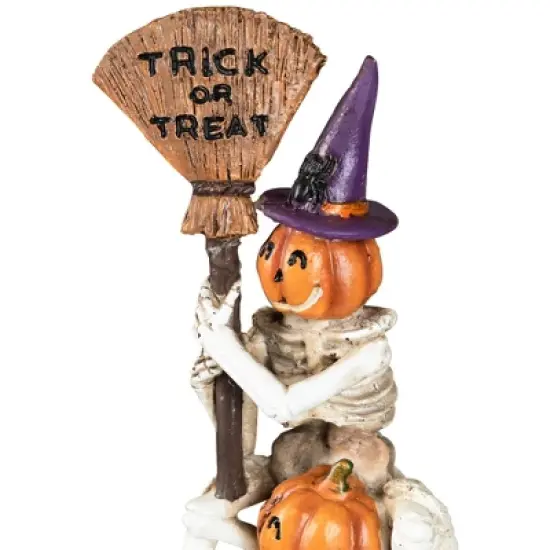 Northlight Trio of Stacked Trick or Treat Jack-O-Lantern Skeletons Halloween Decoration - 12.25" image {4}