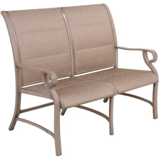 Aluminum Bench Chair with Streamlined Armrests for 2 Persons - Natural - WELLFOR image {1}