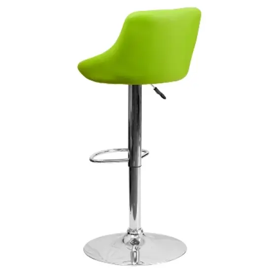 Emma and Oliver Bucket Seat Adjustable Height Barstool with Diamond Pattern Back image {6}