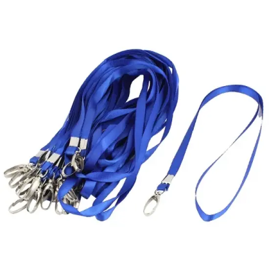 Unique Bargains Metal Nylon Blue Badge Lanyards 30 x 0.35 Inch 36 Pcs image {5}