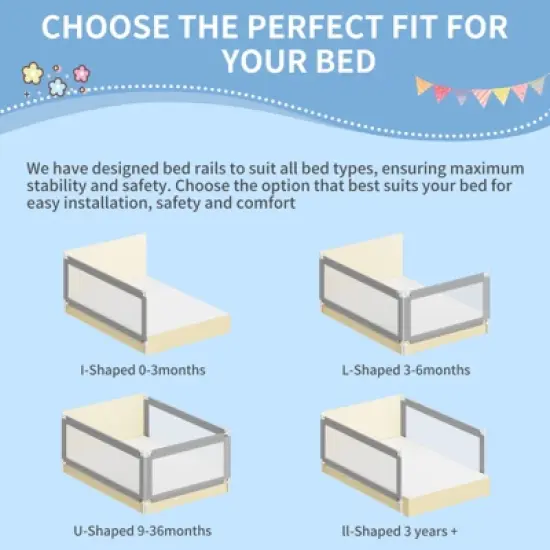 Dexmalle Bed Rails for Toddlers and Baby( 78.7", 2 Side) image {4}