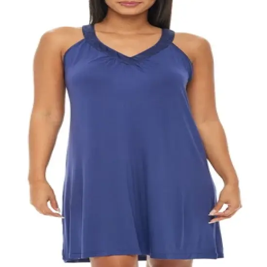 Women's Soft Knit Sleeveless Night Shirt Nightgown Pajama Top V Neck Racerback image {8}