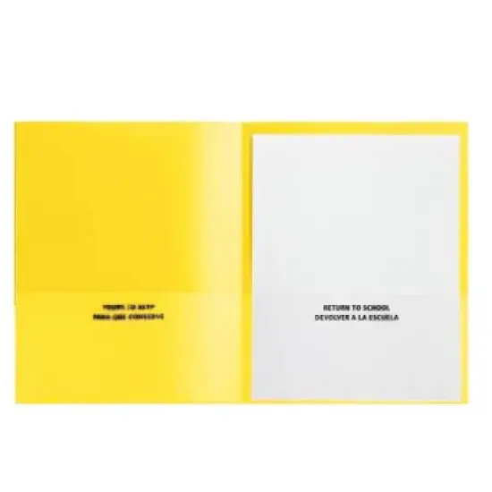 School Smart Take Home Folder, Yellow, Set of 24 image {1}