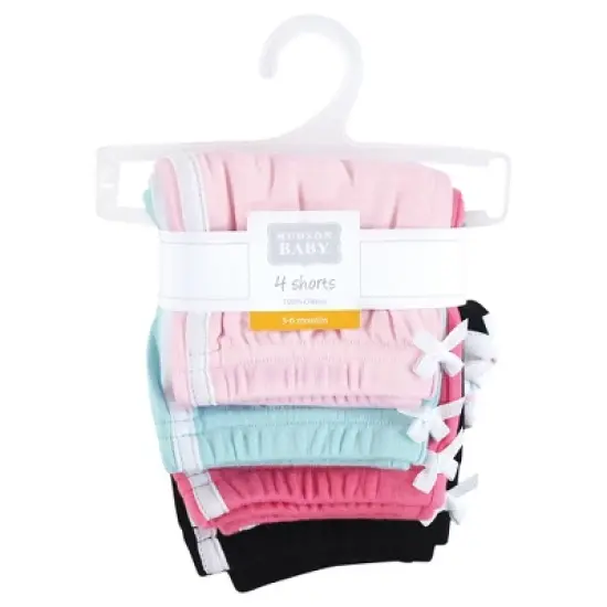 Hudson Baby Girl Shorts Bottoms 4-Pack, Mint image {1}