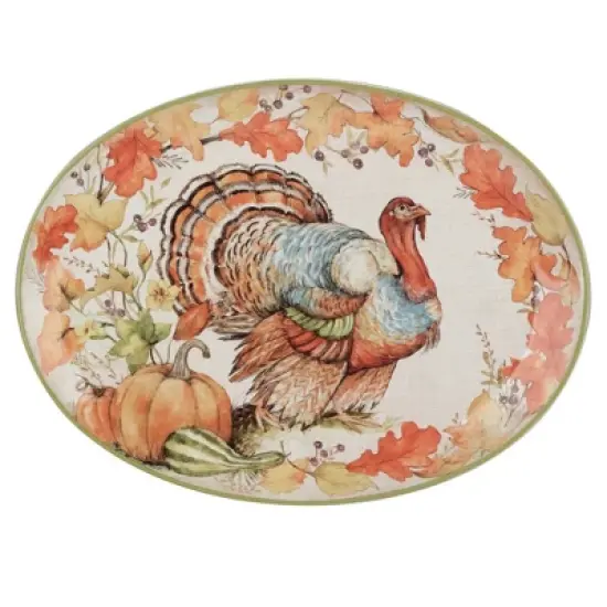 Certified International Autumn Breeze Oval Turkey Serving Platter image {5}