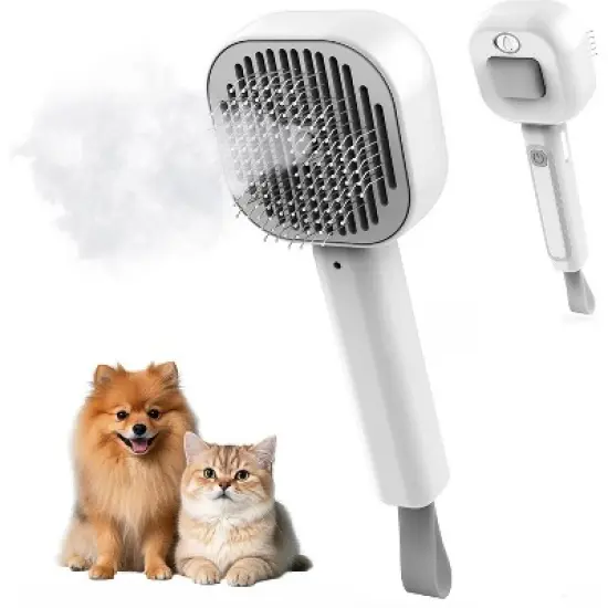BABYYER Cat Steam Brush，3 In 1 combs for indoor cats，pet steam brush for shedding,Dog shedding for Long and Short Hair Dogs and Cats Pet Grooming image {10}